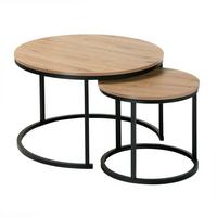 BEISTELLTISCH im 2er-Set - 70/70/45,5 cm - Eichefarben, Holzwerkstoff (77.5/70/45.5cm) - Calicosy