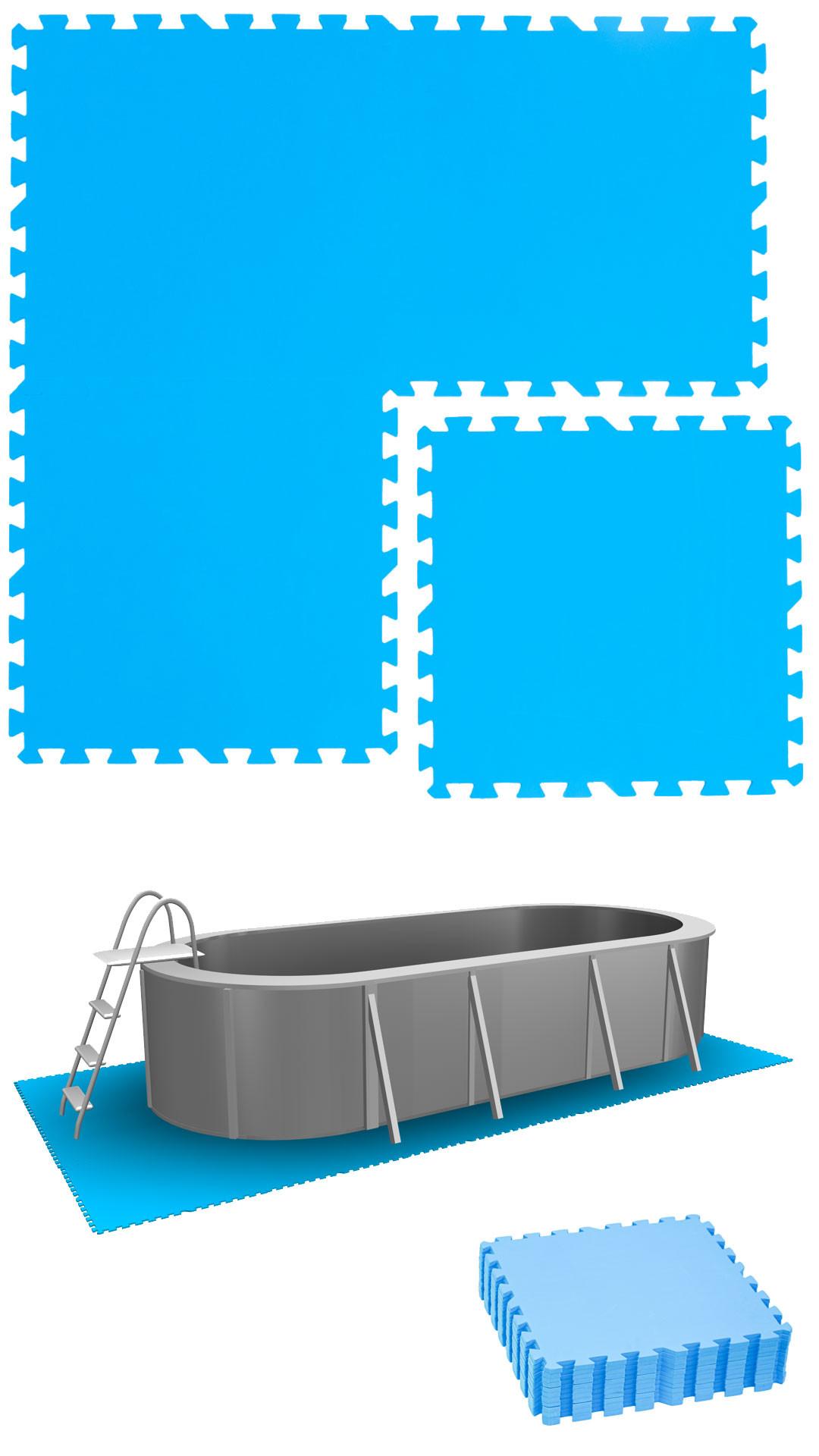 POOLMATTEN 2,8m² 12 EVA Matten 50 cm Blau - Blau, Kunststoff (50/50cm) - eyepower