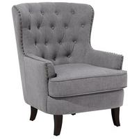 SESSEL Polsterbezug hellgrau Viborg - Dunkelbraun/Grau, Textil (75/93/57cm) - Beliani