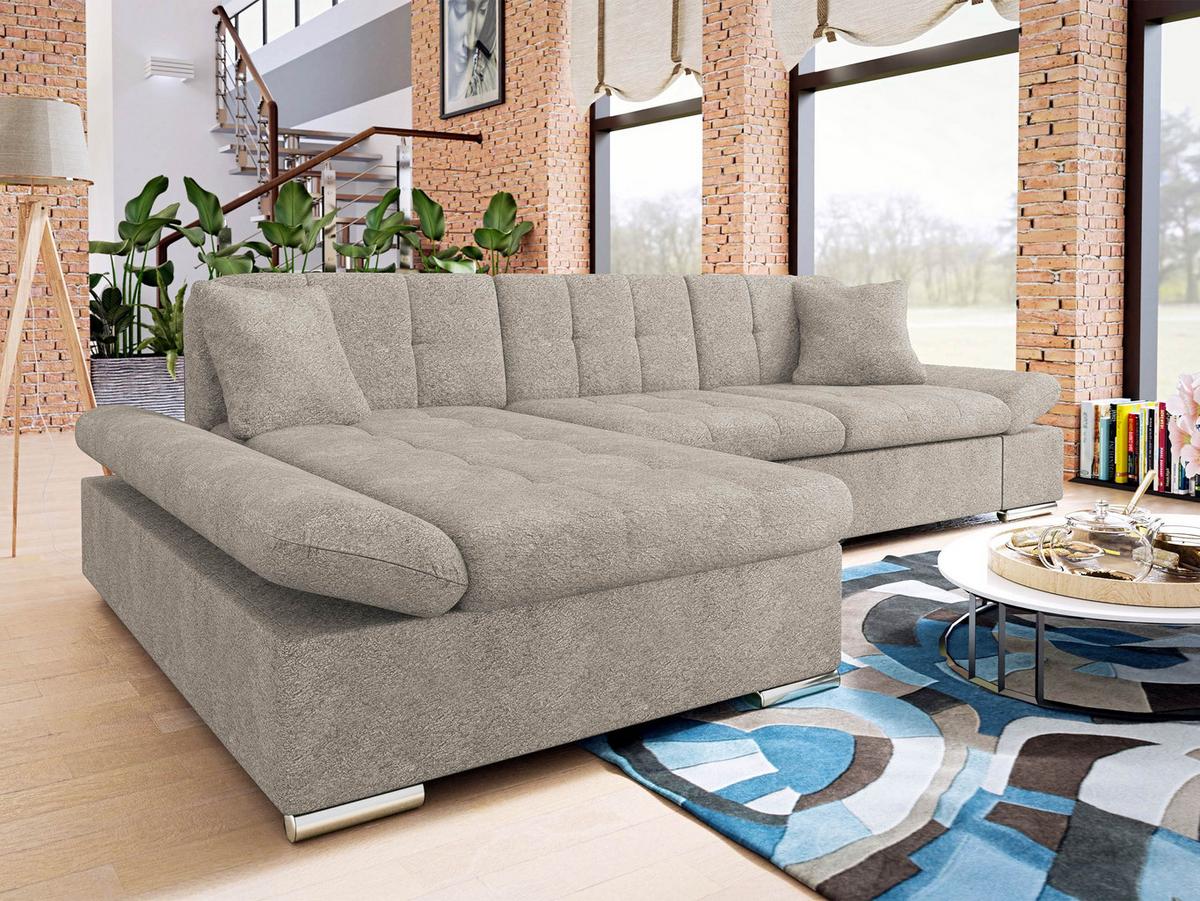 ECKSOFA Montana, Seite: Links - Hellbraun, Holz/Textil (278/161cm) - MIRJAN24