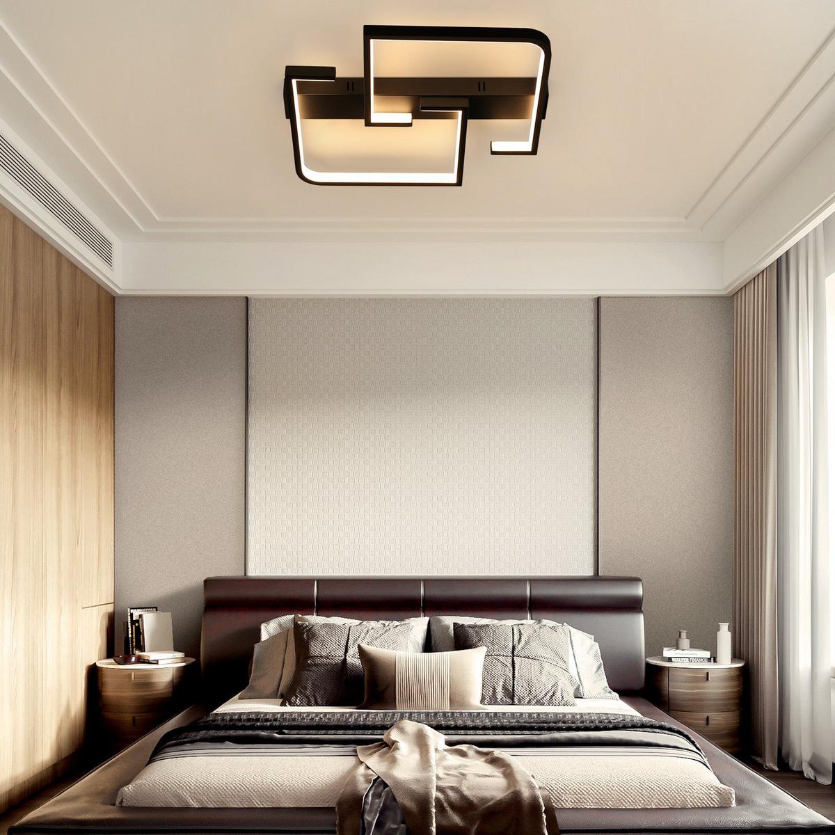 LED-DECKENLEUCHTE Lohnwall 60.0/6.0/47.0 cm - Schwarz, Metall (47/60/6cm) - ZMH