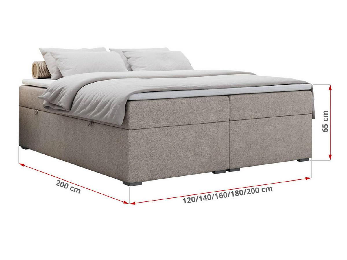 BOXBETT BESS 120/200 Beige Struktur - H3 - Beige, Holz/Textil (120/200cm) - MKS