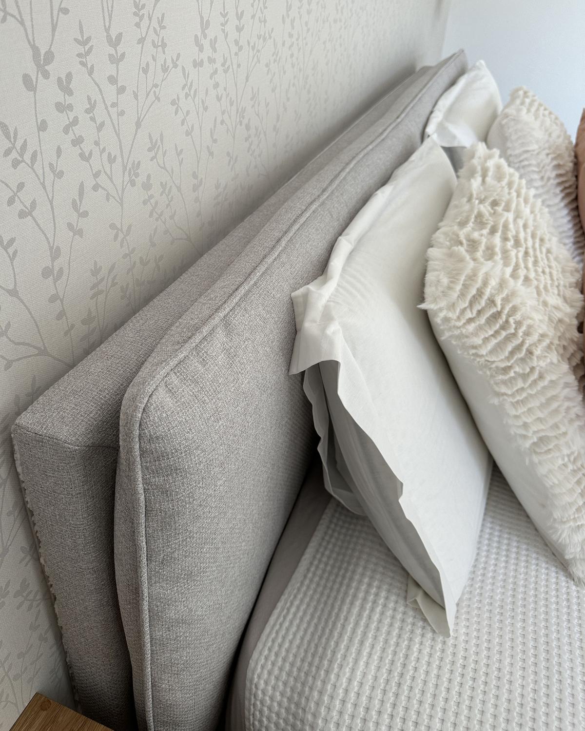POLSTERBETT mit Lattenrost 180x200 cm Grau Corio - Hellgrau, Textil (180/200cm) - Beliani