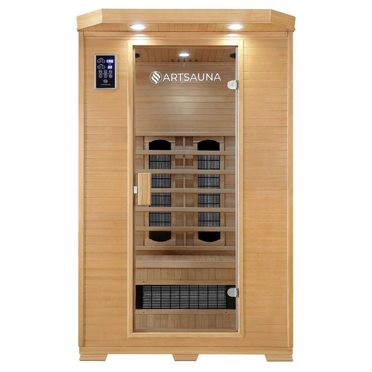 INFRAROTKABINE Oslo mit Keramikstrahlern & Hemlockholz - Naturfarben, Holz (120/190/100cm) - Artsauna