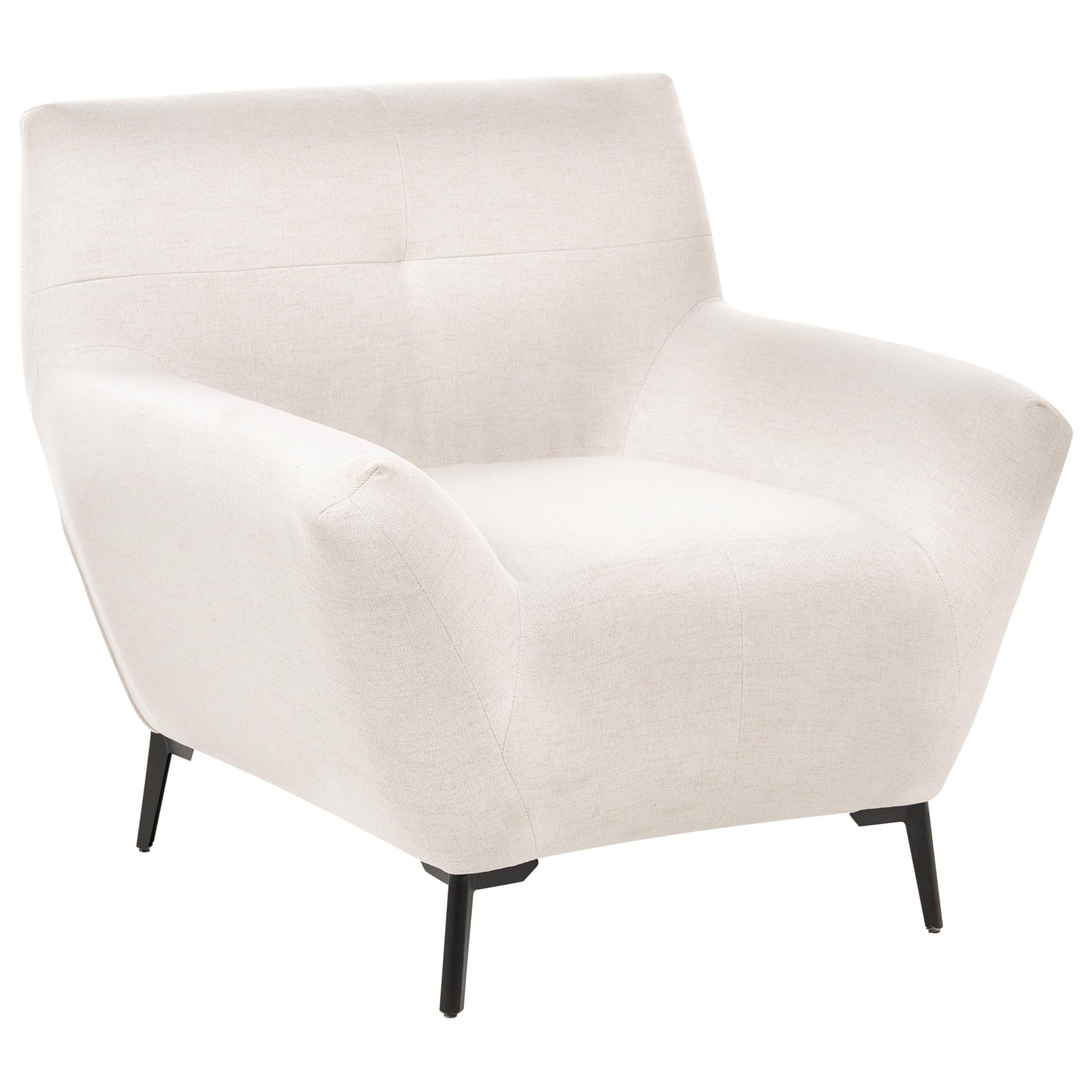SESSEL Stoff Cremeweiß Lakene - Weiß, Textil (94/88/88cm) - Beliani