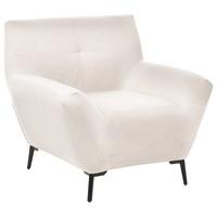 SESSEL Stoff Cremeweiß Lakene - Weiß, Textil (94/88/88cm) - Beliani