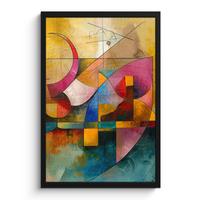 POSTER MIT RAHMENGERAHMTES BILD Kunst - Abstrakt - Modern Bilder mit Rahmen 40x60 cm - Gelb, Papier (40/60cm) - MuchoWow