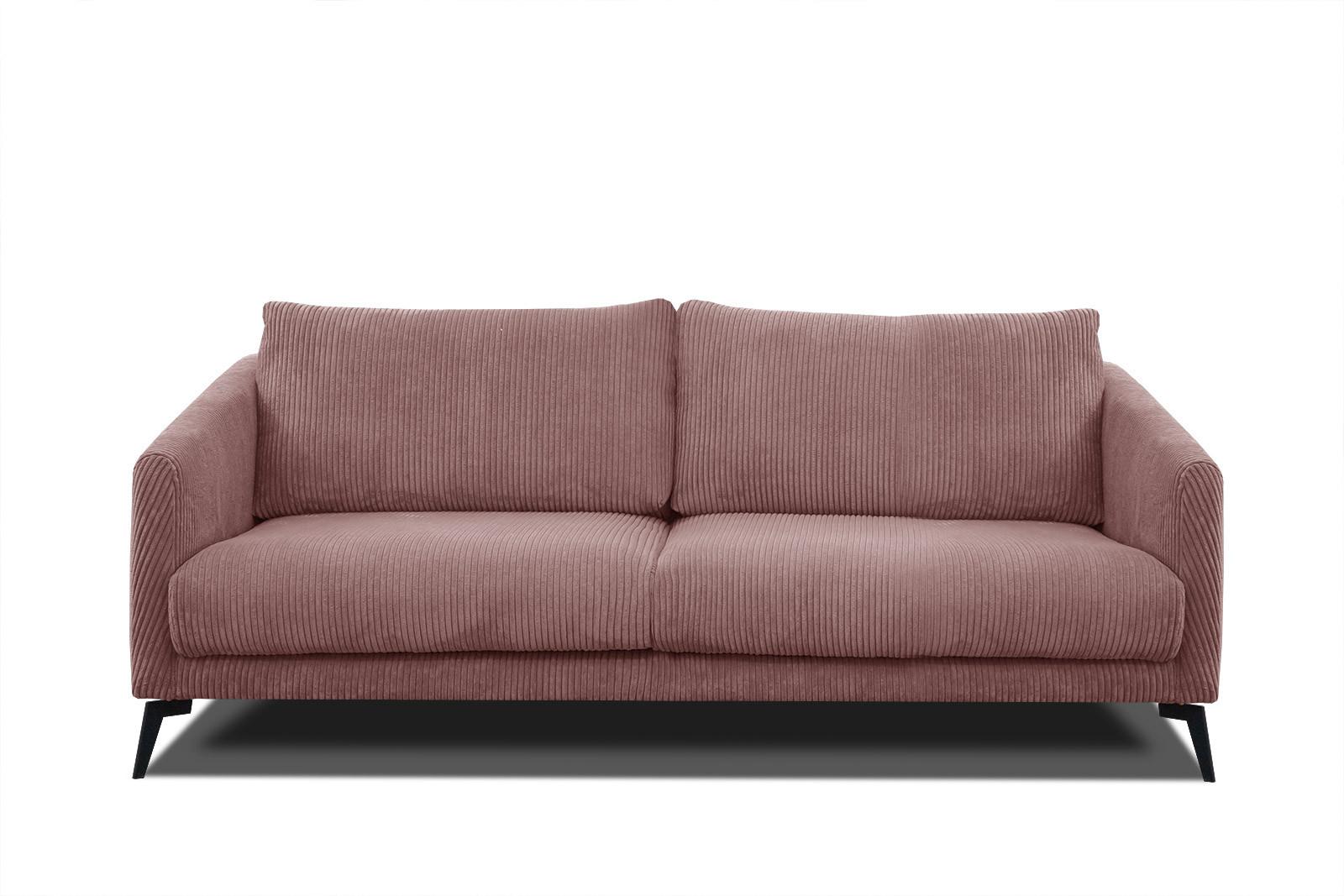 SOFA VILT 3-Sitzer, altrosa - Altrosa/Schwarz, Holzwerkstoff/Textil (202/89/94cm) - Wozimo