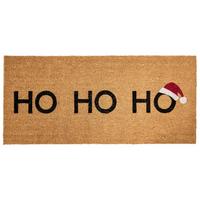 FUSSMATTE Naturfarben 55/120 cm Weihnachtsmotiv Kokosfasern Palakpakin - Naturfarben, Textil (55/120cm) - Beliani