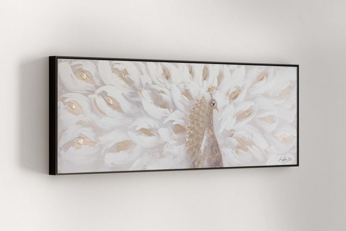 ACRYLBILD HANDGEMALT 150/50 cm - Beige, Holz/Textil (150/50cm) - KUNSTLOFT