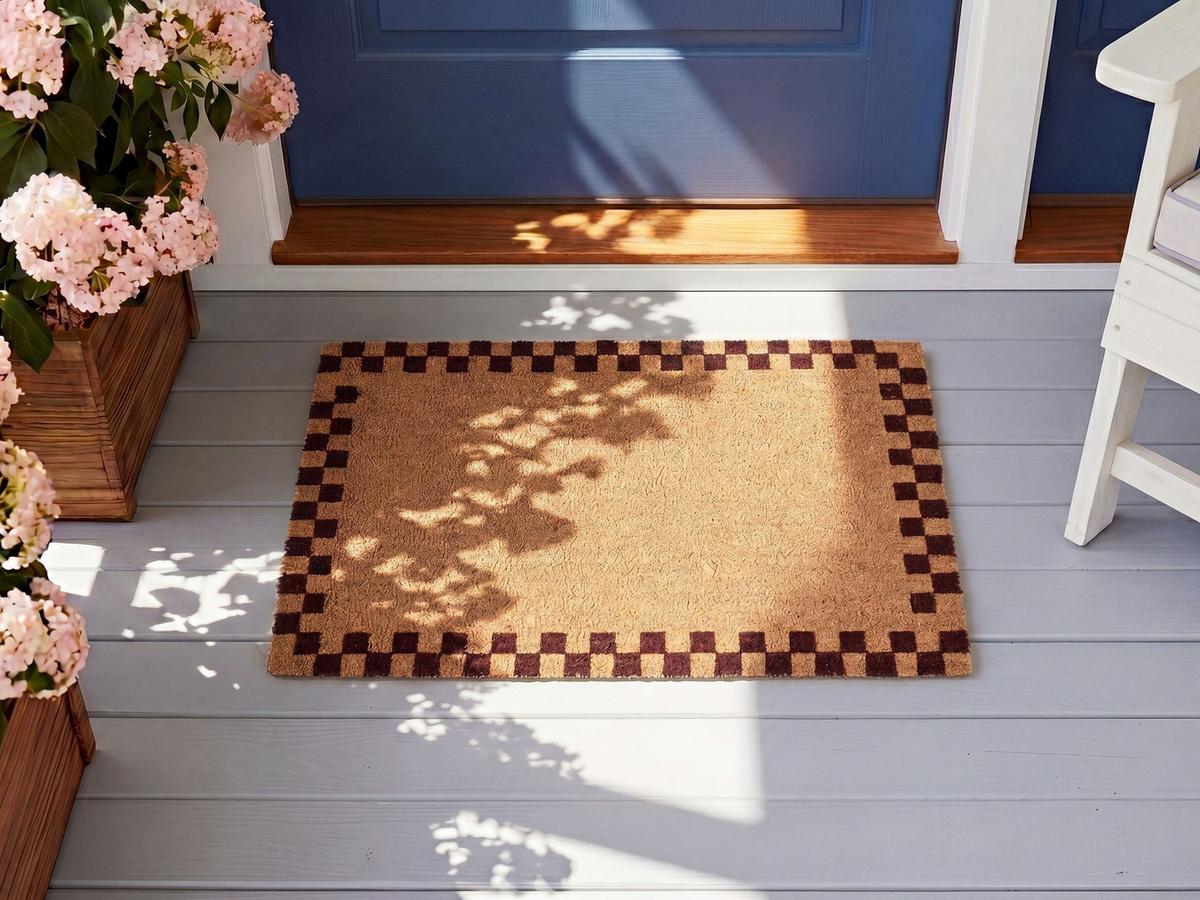 FUSSMATTE Beige/Braun 60/90 cm Kokosfasern Sagada - Beige, Textil (60/90cm) - Beliani
