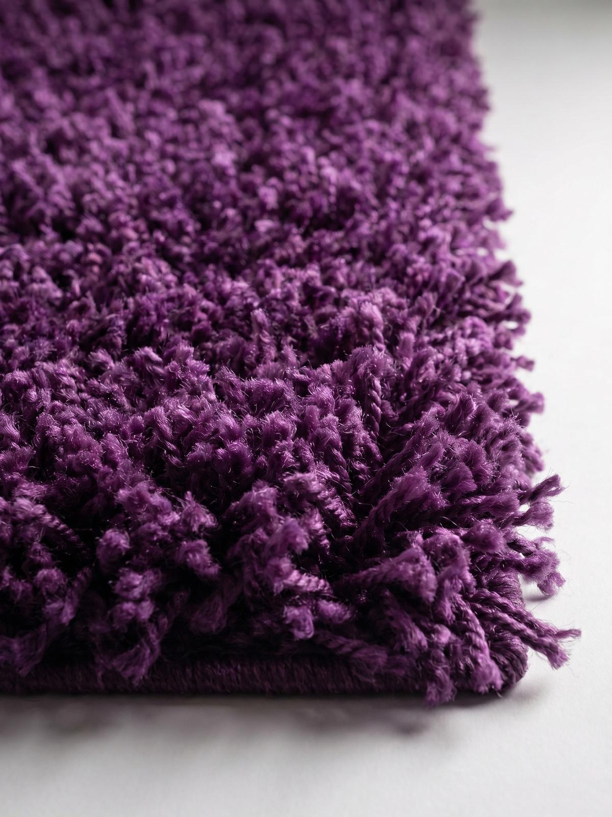HOCHFLORTEPPICH RHEIN, einfarbig, aus Polypropylen, Violett, Ø 200 cm - Lila, Textil (200/200cm) - KADIMA DESIGN