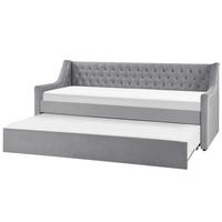TAGESBETT 90/200cm Hellgrau Montargis - Hellgrau, Textil (90/200cm) - Beliani