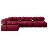 ECKSOFA modulares Sofa Mende-L2 - 285x190x70 cm Bordeauxrot Velours - Bordeaux, Holzwerkstoff/Textil (285/190cm) - ALTDECOR