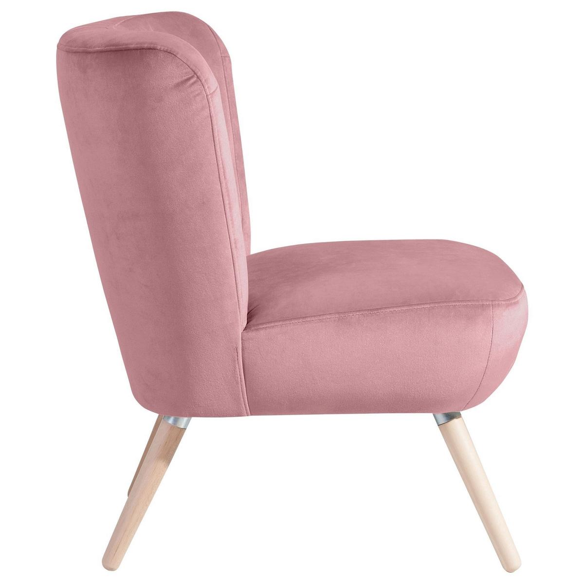 SESSEL Kassi Bezug Samtvelours Buche natur / rosé - Rosa, Kunststoff (69/80/68cm) - 58aufmkessel