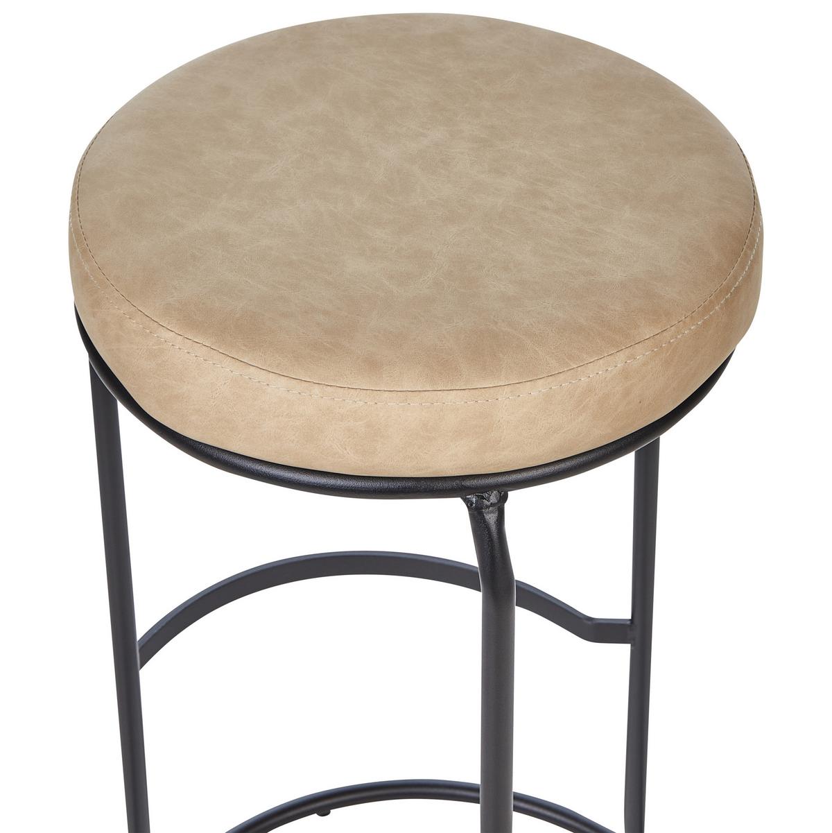 BARHOCKER 2er-Set Kunstleder Beige Milroy - Beige, Kunststoff (43/74/43cm) - Beliani