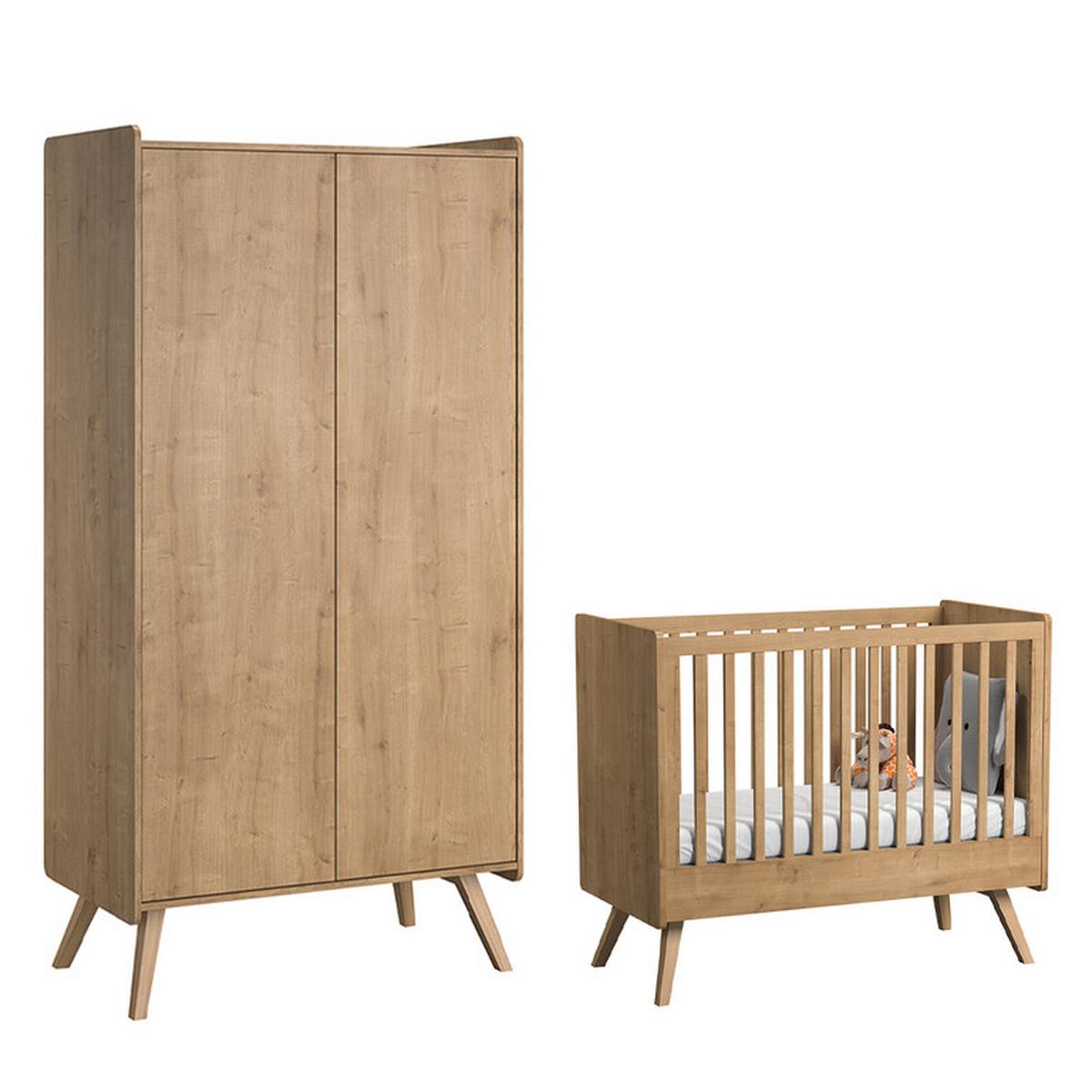 BABYZIMMER 2-teilig Holz - Braun, Holzwerkstoff (145/103/75cm) - Petits-meubles
