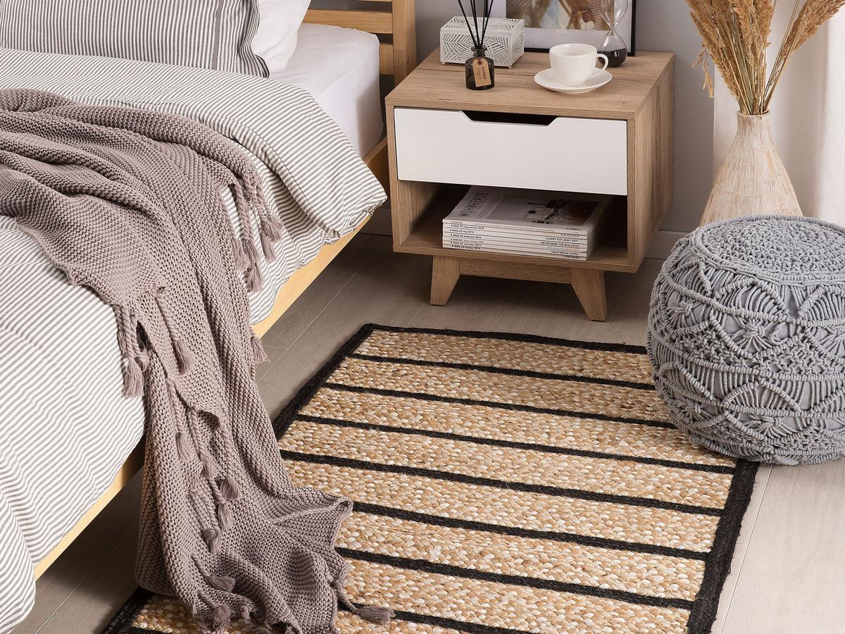 KURZFLOR-TEPPICH Karadona 150/80 cm - Beige, Naturmaterialien (80/150cm) - Beliani