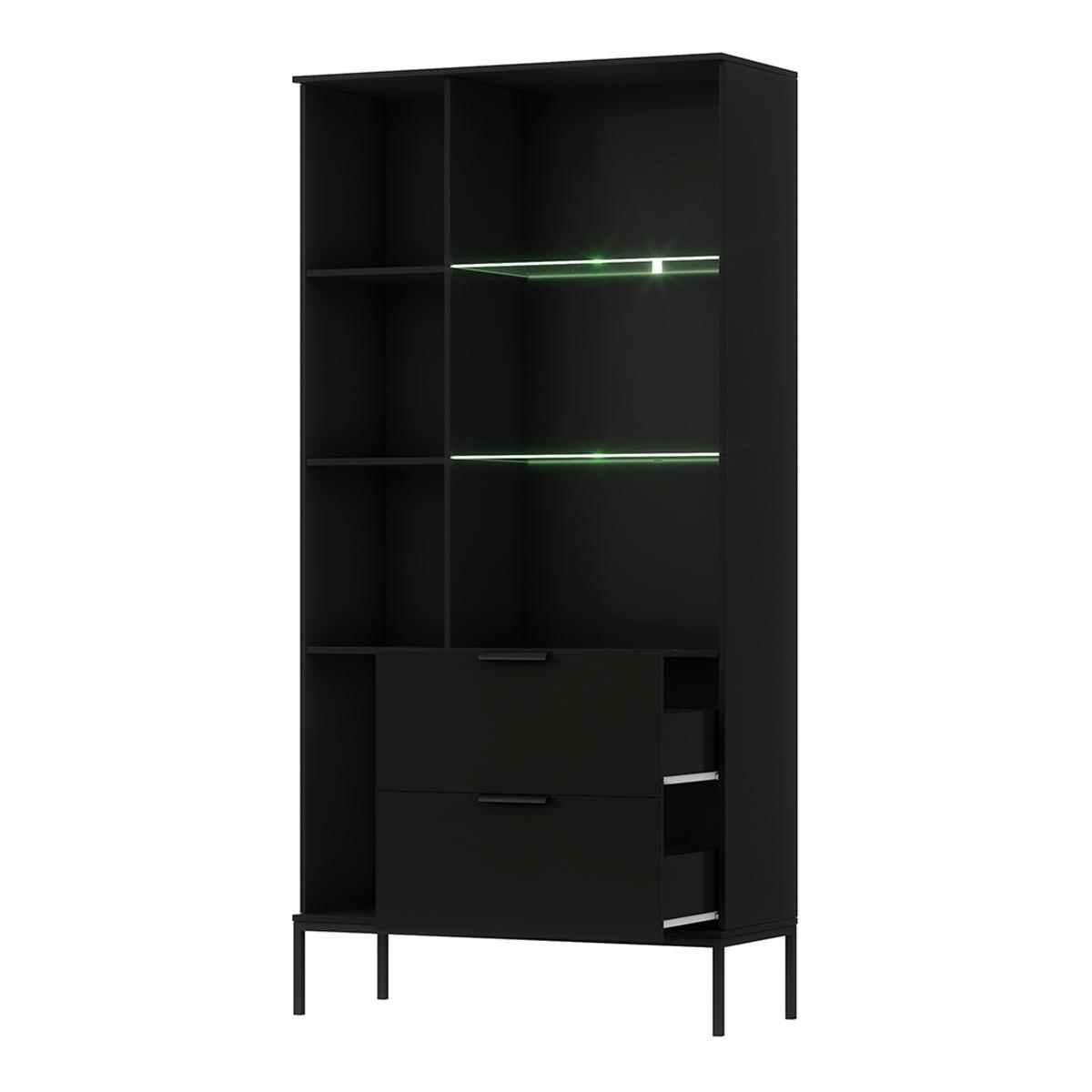 GESCHIRRSCHRANK Melchior Schwarz - Schwarz, Holzwerkstoff (100/200/60cm) - Petits-meubles