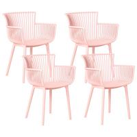 GARTENSTUHL 4er-Set Rosa Pesaro - Pink, Kunststoff (58/84/45cm) - Beliani