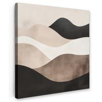 LEINWANDBILD Abstrakt - Landschaft - Wellen - Cremefarben Deko Groß 90x90 cm - Cappuccino, Textil (90/90cm) - MuchoWow
