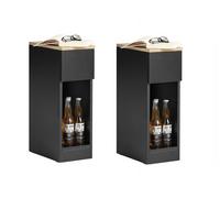 NACHTTISCH 2er Set, Schwarz, 20x60x35cm - Schwarz, Holzwerkstoff (20/60/35cm) - SoBuy