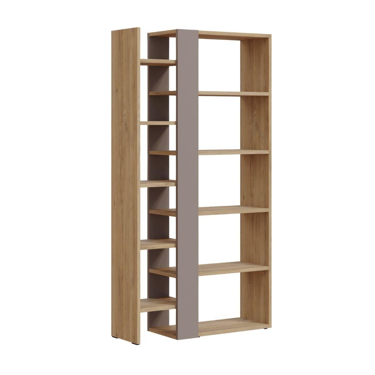 BÜCHERREGAL 5 Ebenen L80 x H152 cm - Axel - Eichefarben, Holzwerkstoff (29.5/152/31cm) - Calicosy
