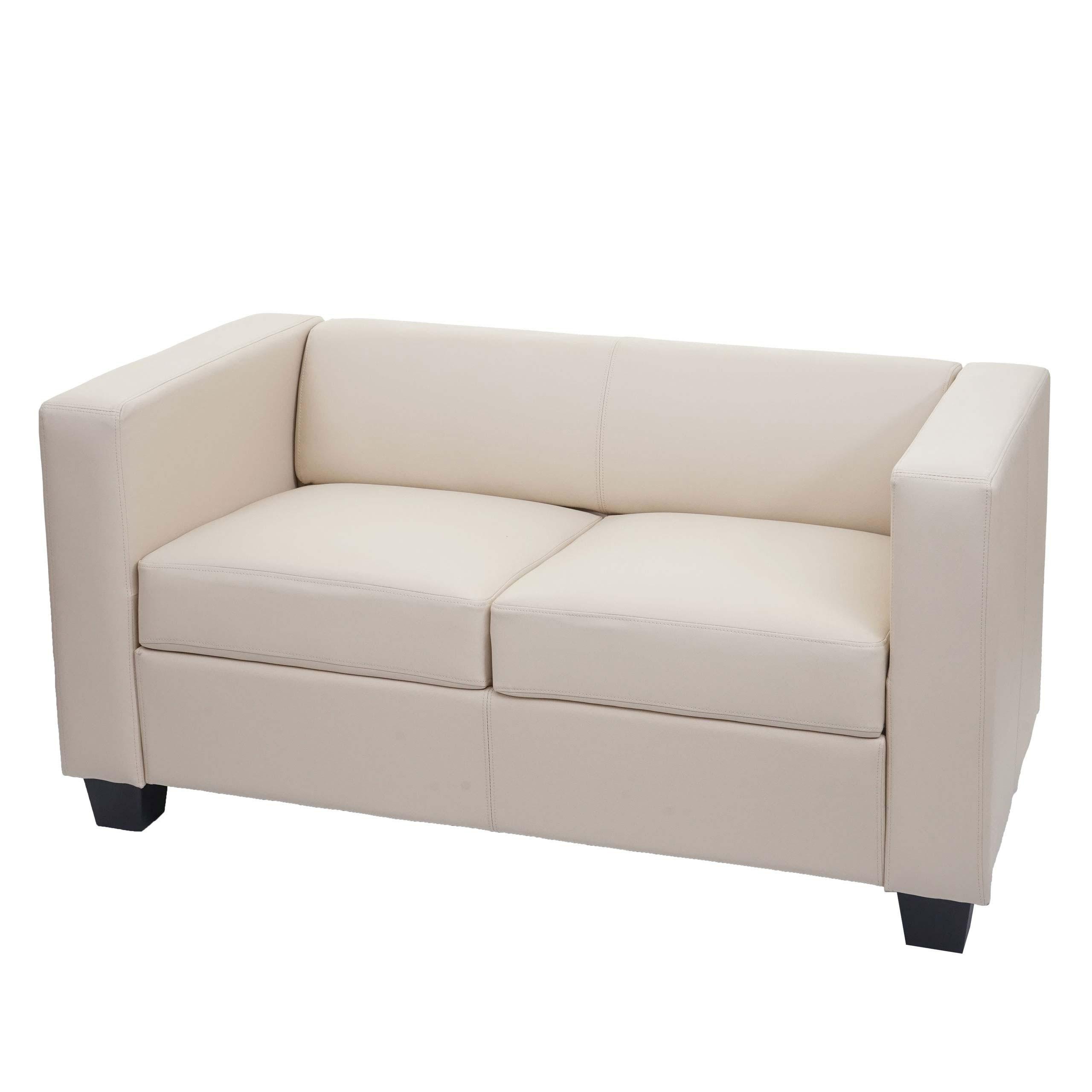 2ER SOFA Cremeweiß - Creme/Weiß, Leder (137/70/75cm) - MCW