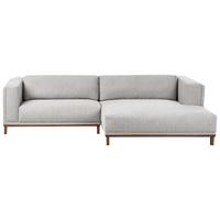 ECKSOFA 4-Sitzer Stoff Grau linksseitig Veng - Hellbraun/Grau, Textil (310/155cm) - Beliani