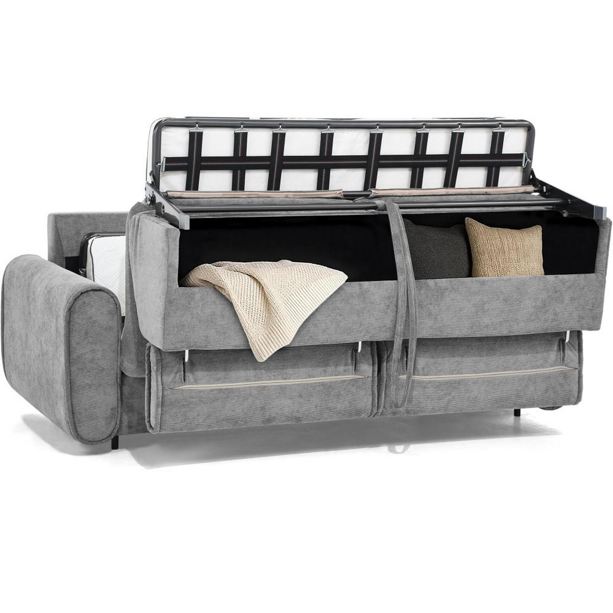 SCHLAFSOFA Pavarti mit italienischem Gestell, 140x195, Grau - Schwarz/Grau, Holzwerkstoff/Textil (194/88/100cm) - Beautysofa