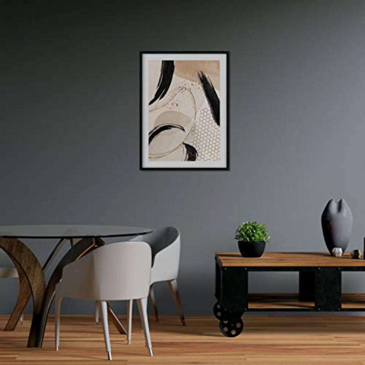 POSTER Set mit 4 Abstrakte Formen und Figuren Braun A3 Rahmenlos - Klar, Papier (29.7/3cm) - Nacnic