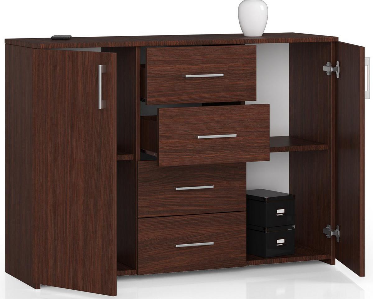 KOMMODE Dunkelbraun 80/110/35 - Dunkelbraun, Textil (110/80/35cm) - RAUMHIRSCH FURNITURE