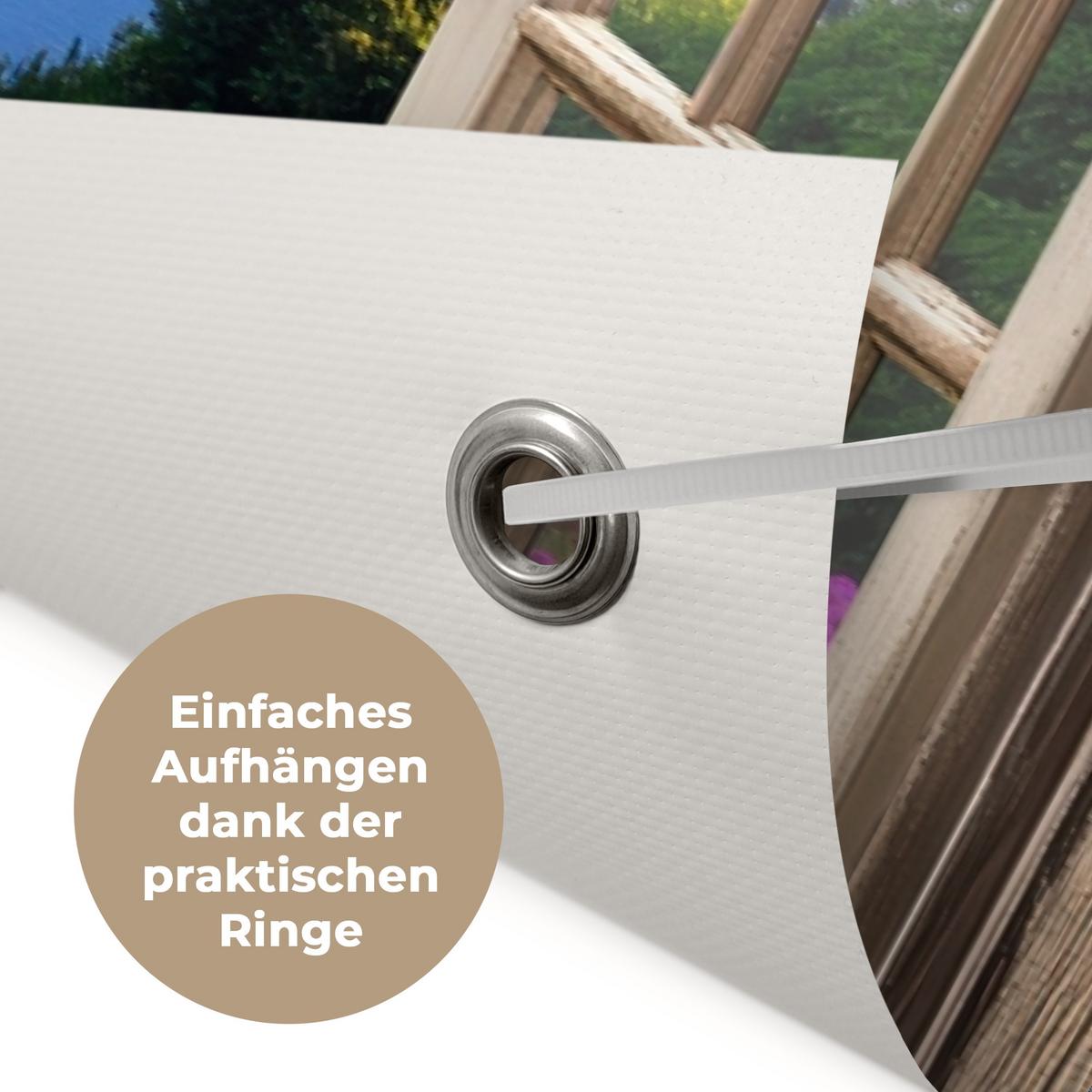 GARTENPOSTER Durchblick - Berg - Landschaft - Ausblicke - See Gartendeko 90x60 cm - Blau, Kunststoff (90/60/0.2cm) - OnlyWow