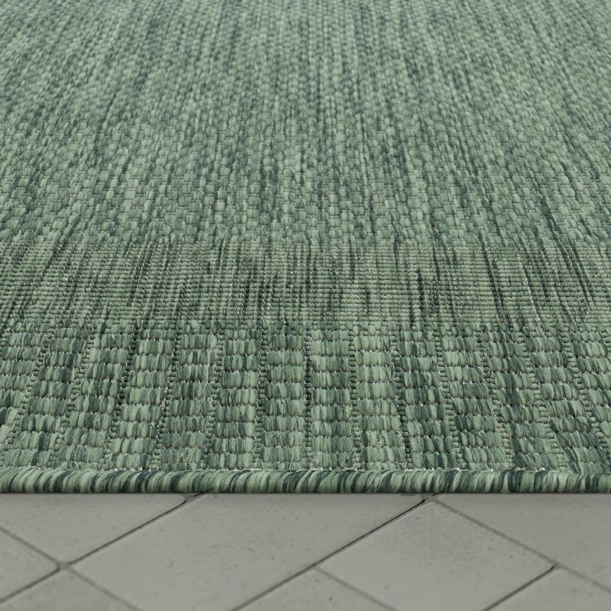 OUTDOORTEPPICH, mit Bordüre, aus Polypropylen, Grün, 120 x 160 cm - Grün, Textil (120/160cm) - KADIMA DESIGN