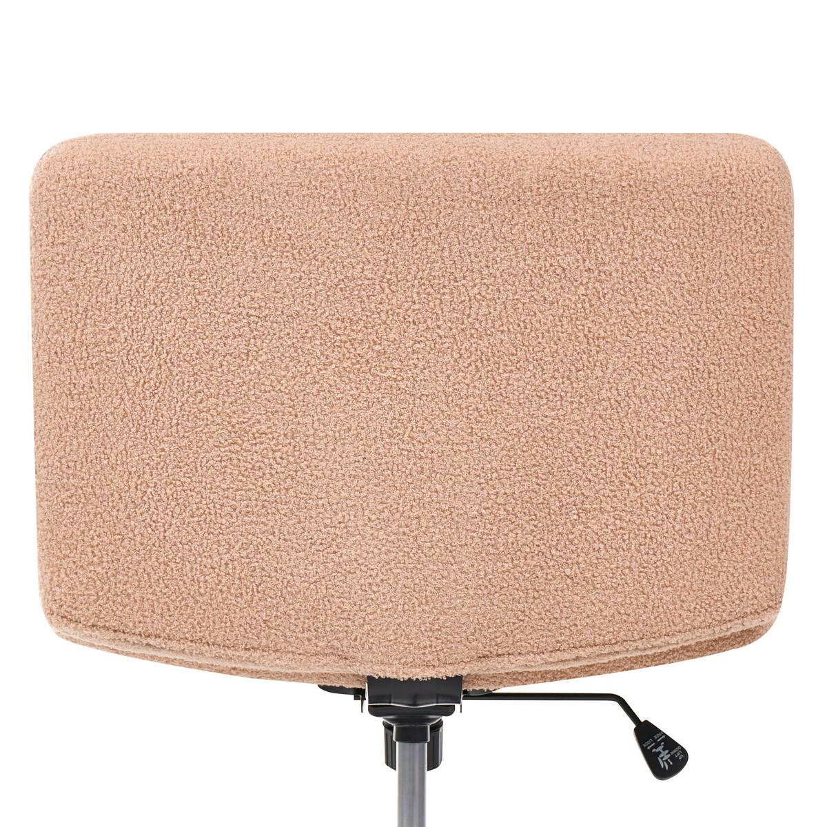 SCHREIBTISCHSTUHL Bouclé Pfirsichrosa Catlin - Pink, Textil (64/80/68cm) - Beliani