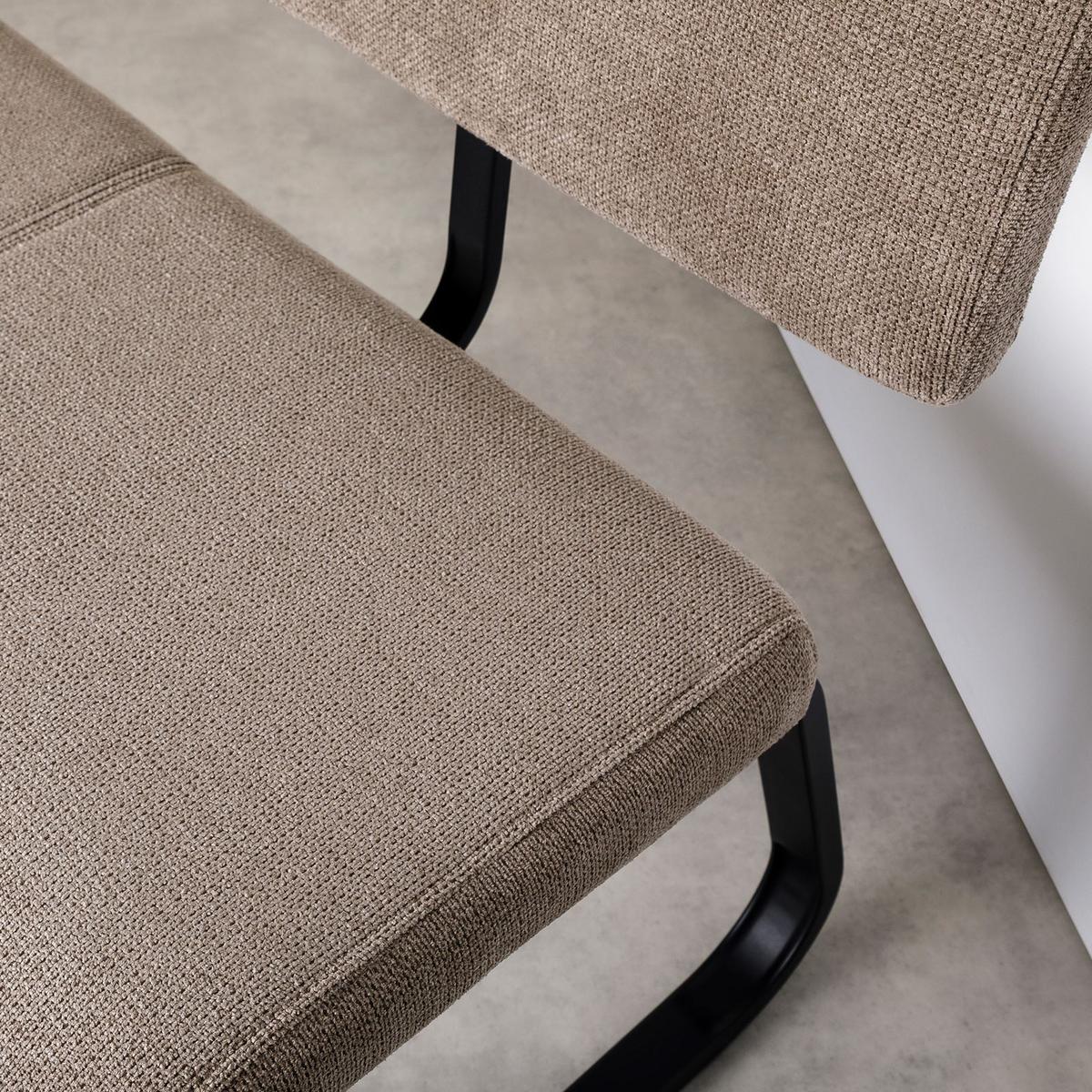 ESSZIMMERBANK VILAS hellbraun - Hellbraun, Textil/Metall (135/87/56cm) - IDIMEX