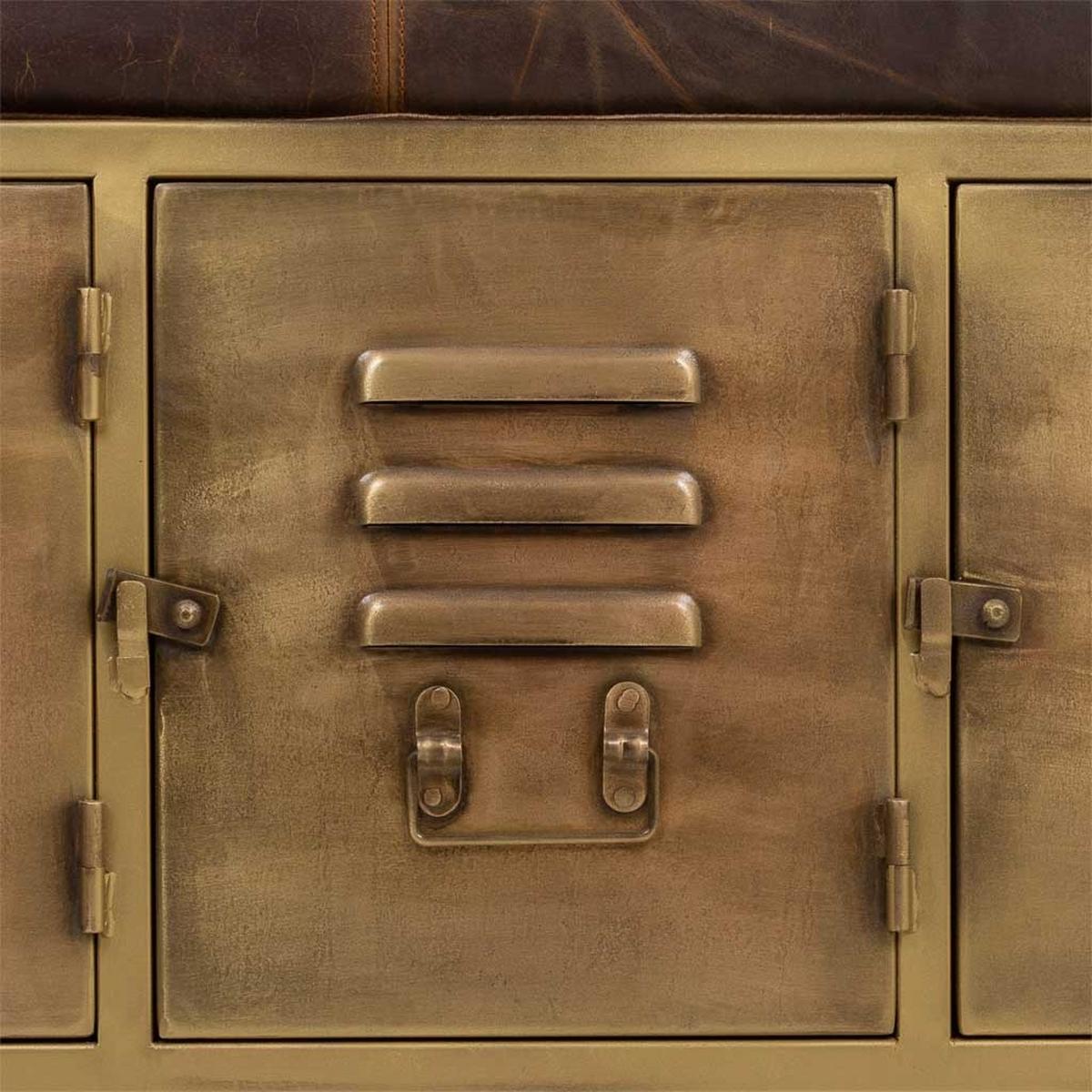 BANK aus Metall, braun, 120x40x51cm - Goldfarben, Metall (120/51/40cm) - Wanderlust
