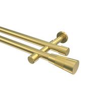 GARDINENSTANGE Prestige Tanara 160 cm, 2-läufig (ohne Ringe), 20 mm Ø Messing-Optik - Messingfarben/Goldfarben, Metall (160cm) - INTERDECO