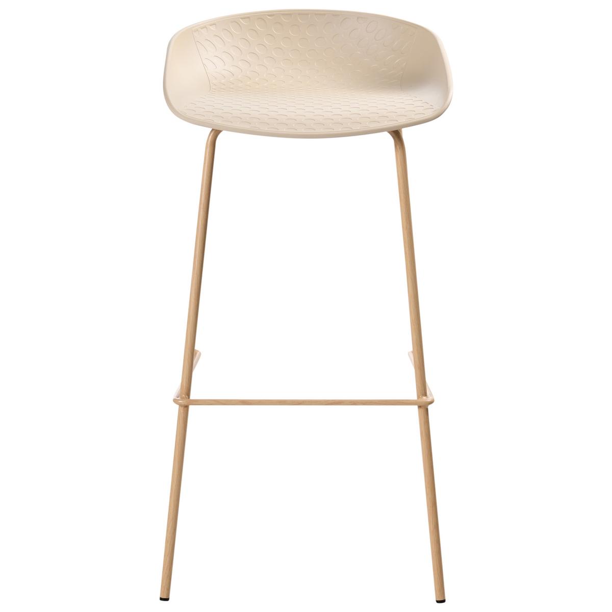 BARSTUHL 4er-Set Beige Venlo - Hellbraun, Kunststoff (43/84/44cm) - Beliani