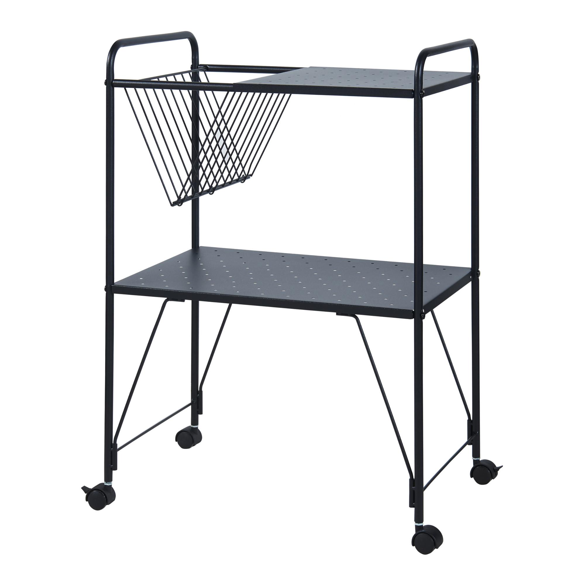 SERVIERWAGEN Austrheim - Schwarz, Kunststoff/Metall (50/73/33cm) - [en.casa]