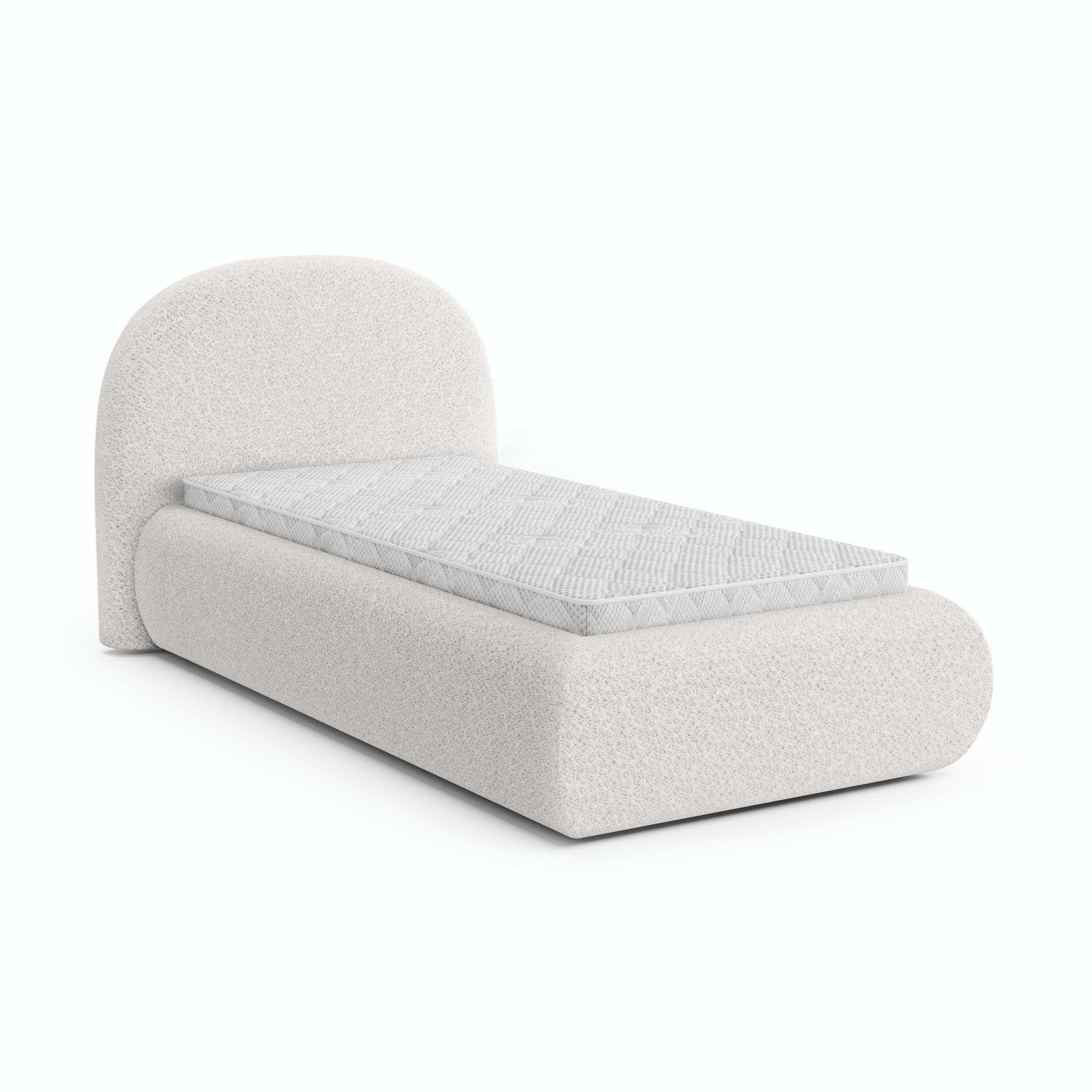 POLSTERBETT Motti 90x200, Einzelbett mit Bettkasten und Schaumstoffmatratze 10 cm, Creme - Creme, Holzwerkstoff (90/200cm) - Beautysofa