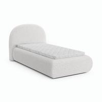 POLSTERBETT Motti 90x200, Einzelbett mit Bettkasten und Schaumstoffmatratze 10 cm, Creme - Creme, Holzwerkstoff (90/200cm) - Beautysofa