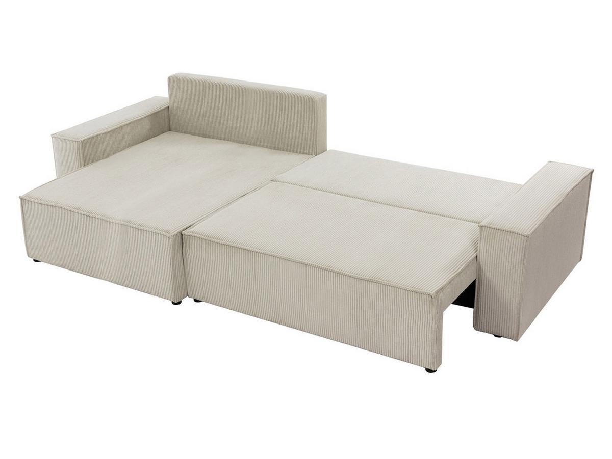 ECKSOFA Karl Cord Maxi - Schwarz/Naturfarben, Holz/Kunststoff (272/145cm) - MIRJAN24