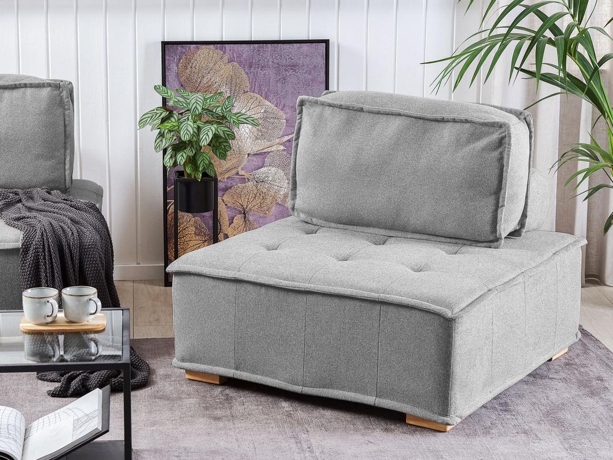 SESSELMODUL Stoff Grau Tibro - Dunkelgrau/Braun, Textil (100/40/100cm) - Beliani