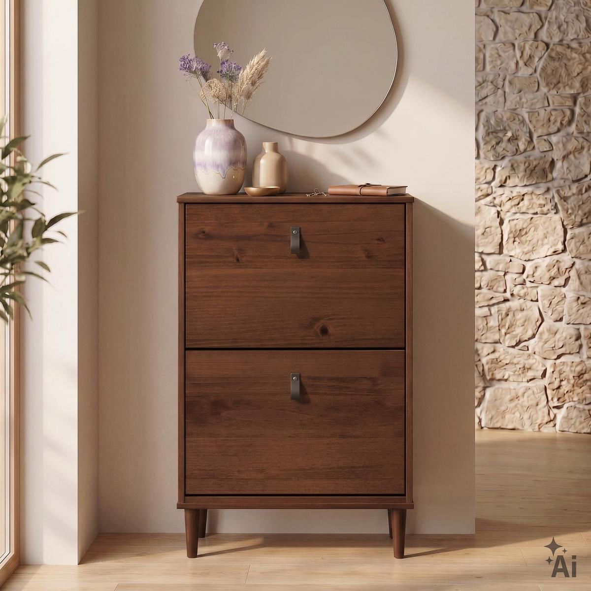 SCHUHKIPPER MIKKA Kastanie - Kastanienfarben, Holz (59/96/25cm) - IDIMEX