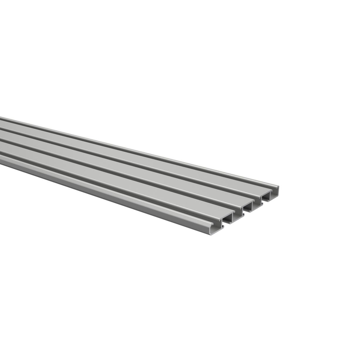 GARDINENSCHIENE Slimline 120 cm, 3-/4-läufig Silbergrau - Silberfarben/Alufarben, Metall (8.6/1.1/120cm) - INTERDECO