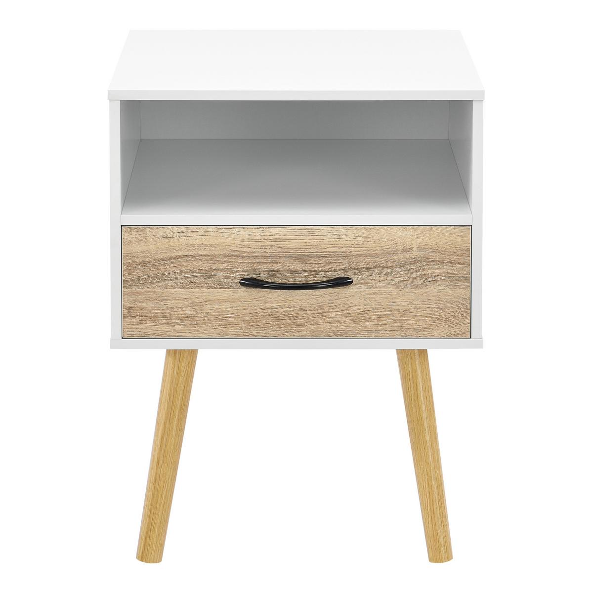 BEISTELLTISCH Gävle - Eichefarben/Weiß, Holz/Holzwerkstoff (40/42/57cm) - [en.casa]