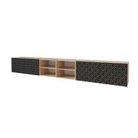 LOWBOARD VIRA-W 3x100x40x40 cm - Artisan / Schwarz - Schwarz, Holzwerkstoff (300/40/40cm) - ALTDECOR