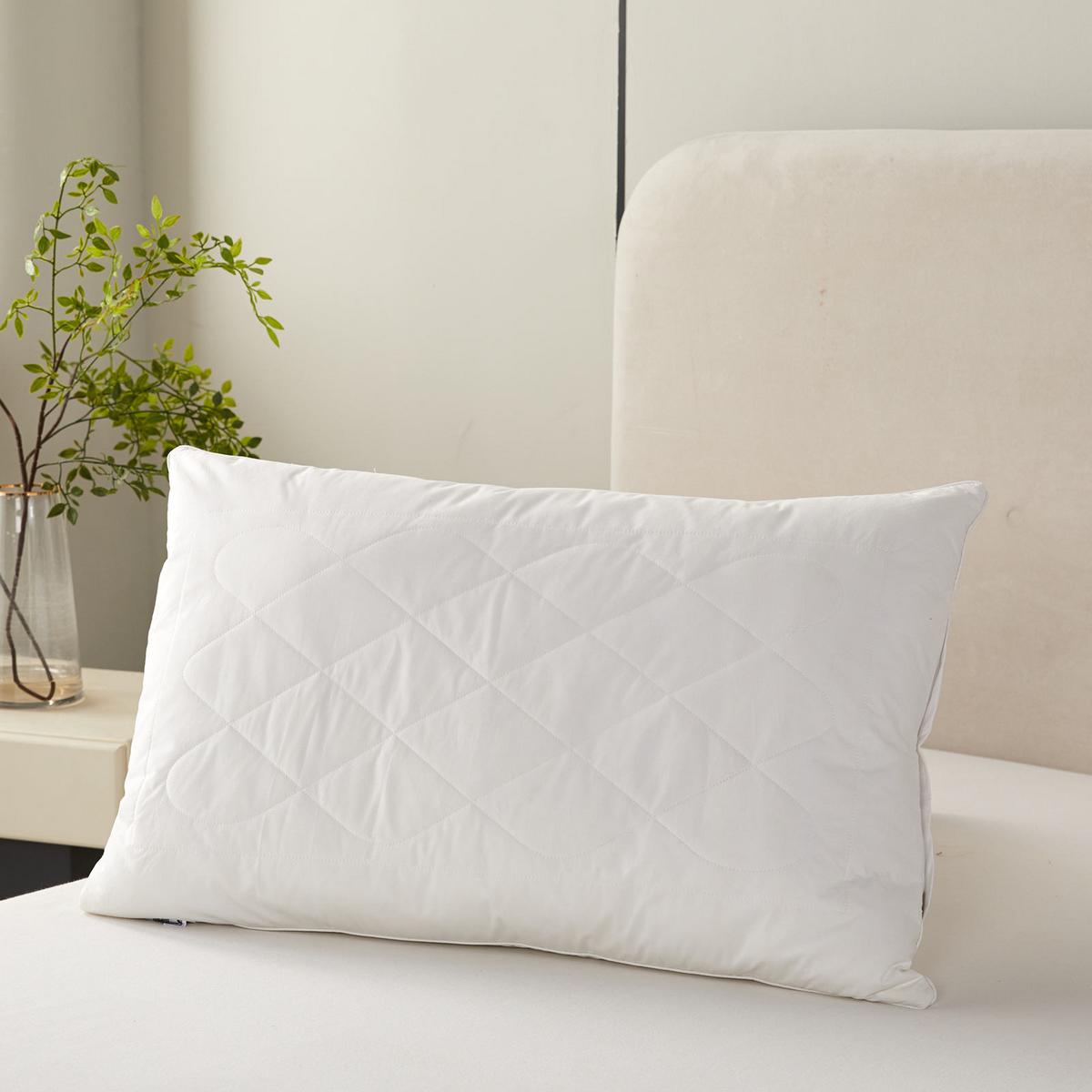 SCHURWOLLE-KISSEN 48/74 cm mittelweich - Weiß, Textil (48/74cm) - Homescapes