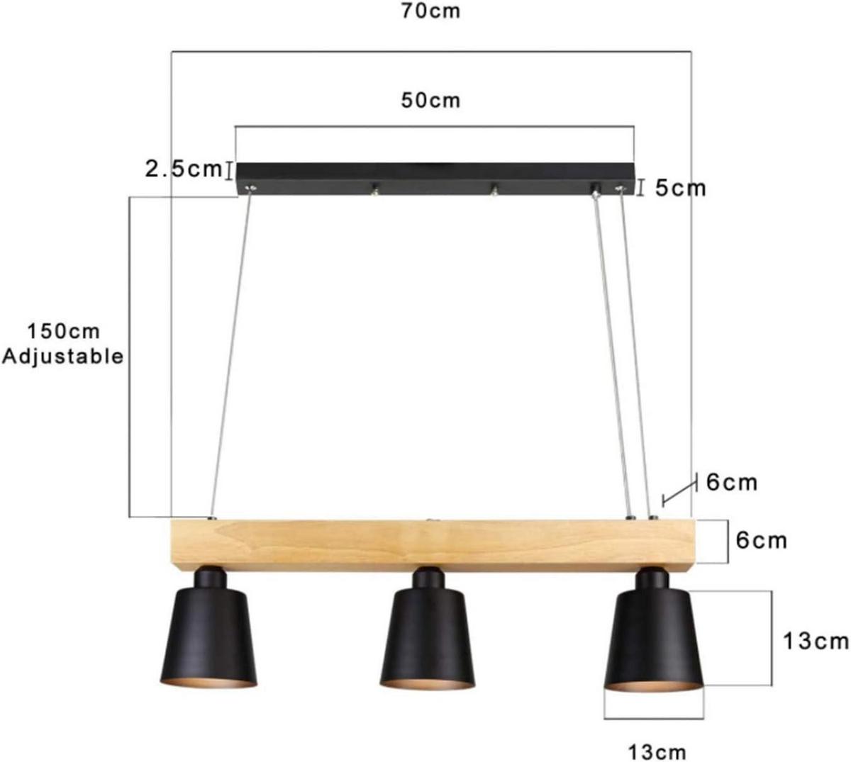 PENDELLEUCHTE Formel 3-flammig 70/14/23 cm - Schwarz, Holzwerkstoff (70/14/23cm) - Nettlife